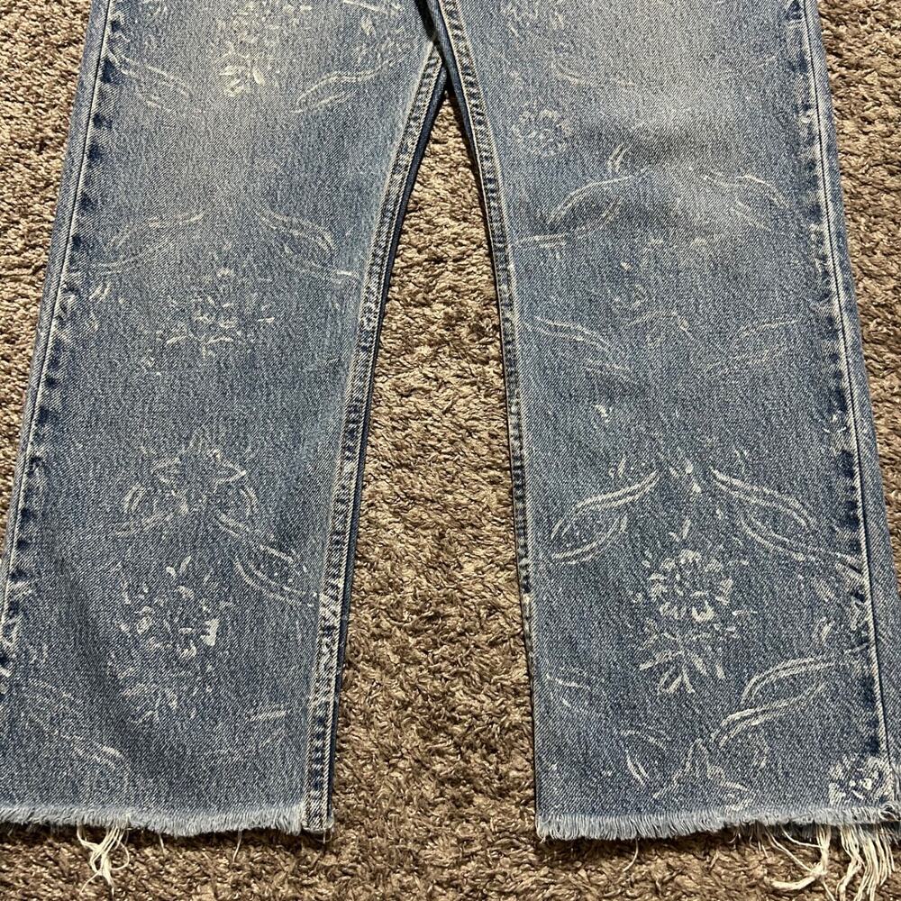 Free People Vintage Levis Jeans Hand Painted Beecher Proch Faded Blue 30x27 - Picture 2 of 14